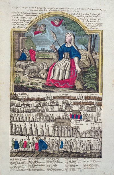 Cronología y representación de la procesión de Santa Genoveva de French School