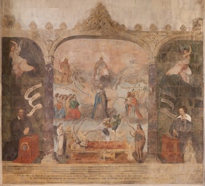 Iglesia Saint-Jean-Baptiste. Interior. Capilla Saint-Fursy. Pinturas murales. La glorificación de María (fresque dite de la bonne mort). Principios del siglo XVII. de French School