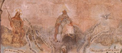 Iglesia Saint-Jean-Baptiste. Interior. Capilla Saint-Fursy. Pinturas murales. La glorificación de María (fresque dite de la bonne mort). Principios del siglo XVII. de French School