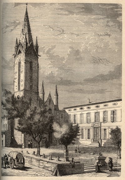 Iglesia Saint-Jean-de-Malte de Aix-en-Provence (Aix en Provence) (Saint Jean de Malte) - grabado en “PATRIE” - DESCRIPCIÓN PICTÓRICA DE FRANCIA EN 6 VOLÚMENES POR LUCIEN HUARD - finales del siglo XIX de French School