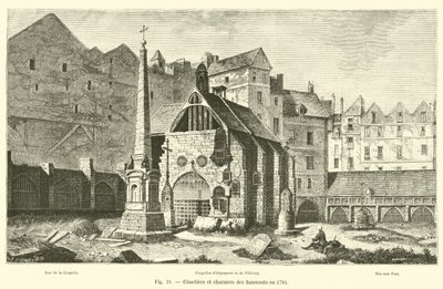 Cementerio y osarios de los Inocentes en 1785 de French School
