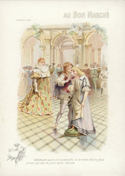 Cenicienta, hablando con el príncipe de French School