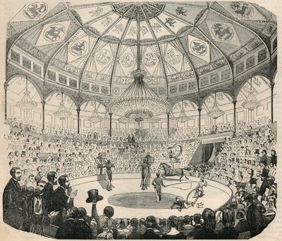 Cirque national des Champs Elysees en el siglo XIX - Grabado en “Tableau-de-Paris” por Edmond Texier 1852 de French School