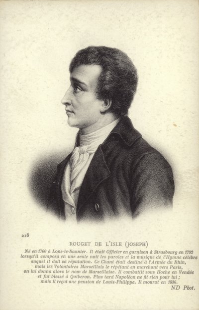 Claude Joseph Rouget de Lisle de French School