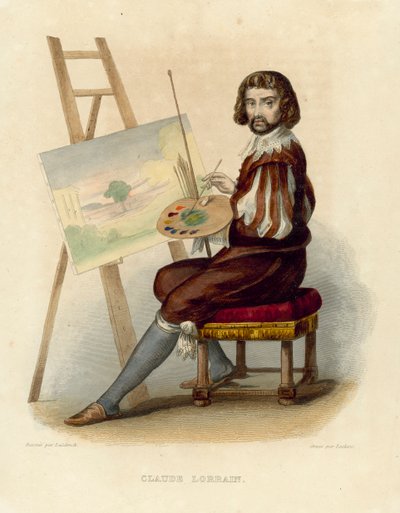 Claude Lorrain (grabado en color) de French School