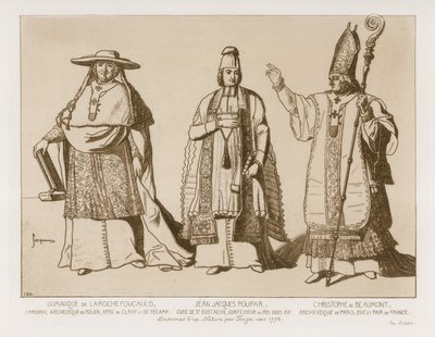 Vestimenta clerical, dibujos basados en la obra de Touzee, circa 1776 de French School
