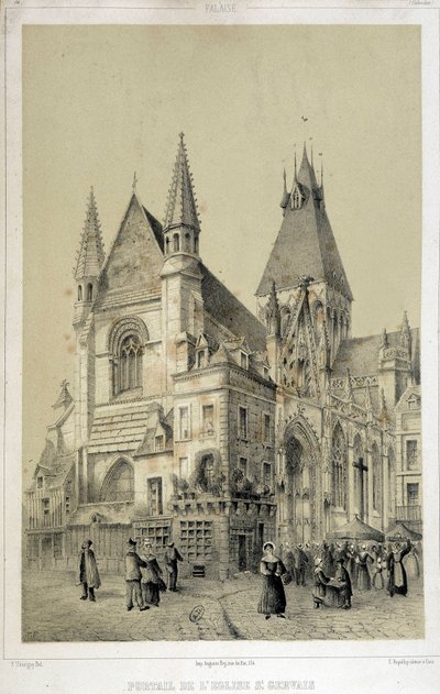Acantilado, portal de la Iglesia de San Gervasio (Saint Gervais) de French School
