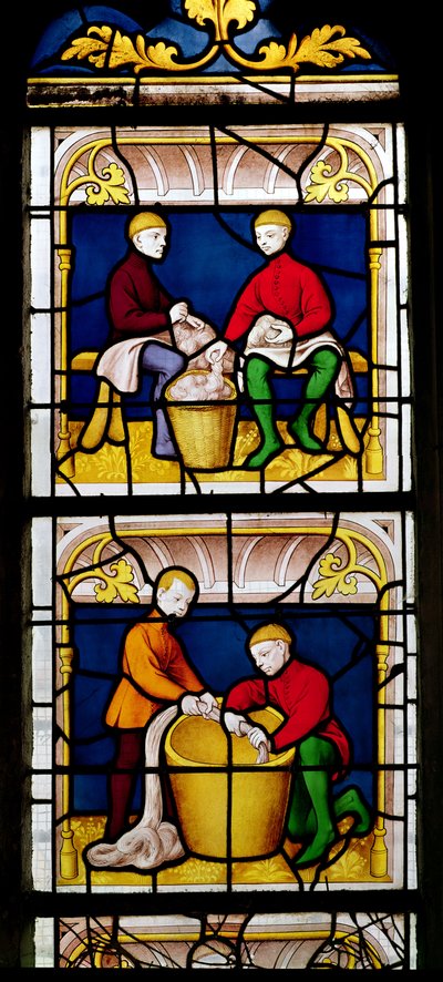 Ventana de comerciantes de telas (detalle) de French School