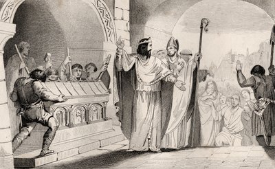 Clovis II (635-57) vendiendo plata y oro del santuario para alimentar a los pobres, de 