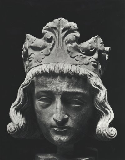 Clodoveo II (c.634-657), rey merovingio de Neustria y Borgoña (639-657), de la Abadía de Saint-Denis, original del siglo XIII (molde de yeso) de French School