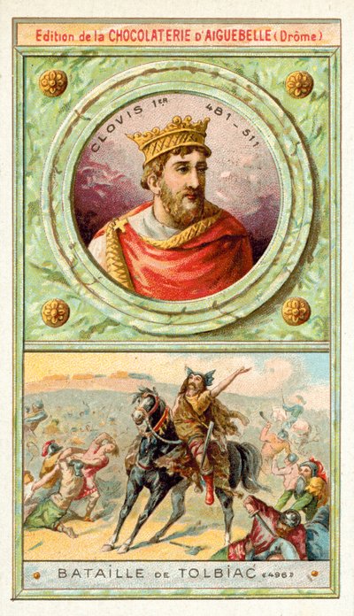 Clodoveo I en la Batalla de Tolbiac, 496 de French School