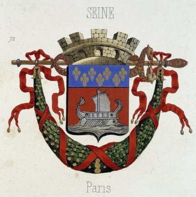Escudo de armas de la Ciudad de París - en “Armorial Nacional de Francia”, de H. Traversier, París de French School