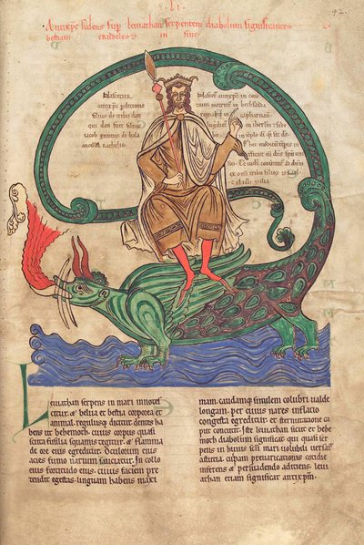 El Anticristo montando a Leviatán, del Liber Floridus de Lambert de Saint-Omer c.1120 de French School