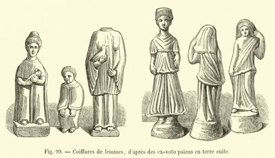Peinados de mujeres, según exvotos paganos en terracota de French School