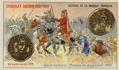 Monedas de Sigismond, Galia Bárbara, 450 de French School