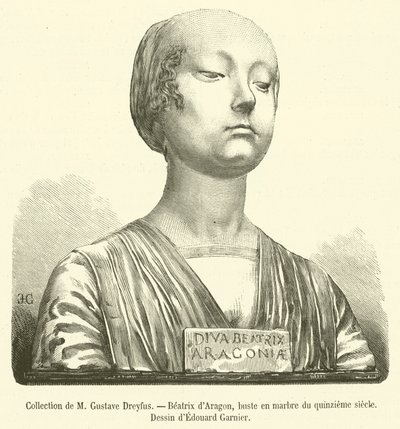 Colección de M Gustave Dreyfus, Beatriz de Aragón, busto en mármol del siglo XV de French School