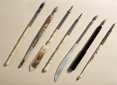 Colección de portaplumas, principios del siglo XX de French School