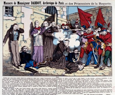 Comuna de París: Masacre de Monseñor Darboy (1813-1871), Arzobispo de París, y los prisioneros de la Roquette el 24 de mayo de French School