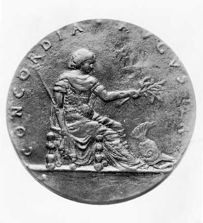 Concordia, en el reverso de un medallón que muestra a Luis XI (bronce) de French School