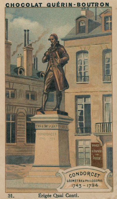 Condorcet, Geómetra y Filósofo, 1743-1794, Erigida en el Quai Conti de French School