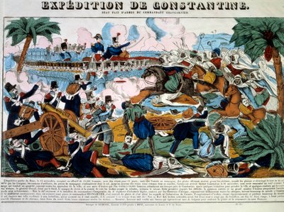 Conquista de Argelia: "Expedición de Constantina en noviembre de 1837" Grabado del siglo XIX Colección privada de French School