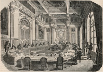 Consejo de Estado - Sala del Comité - Grabado en “Tableau-de-Paris” de Edmond Texier 1852 de French School