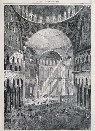 Constantinopla: la Mezquita de Santa Sofía - en “La Presse Illustrée”, dic. 1869 de French School