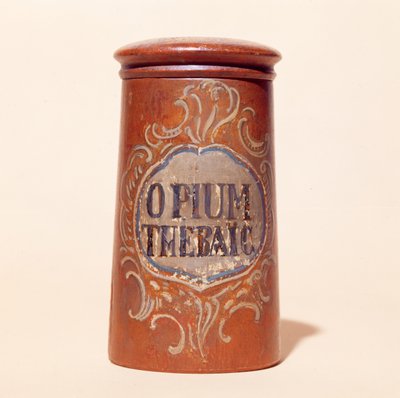 Contenedor para opio tebaico (madera pintada) de French School