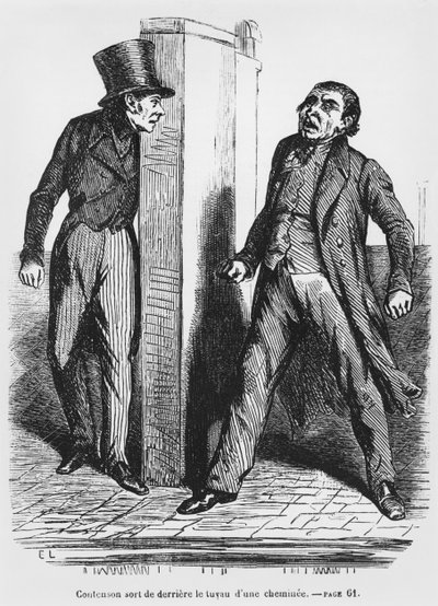 Contenson y Vautrin, ilustración de Esplendores y Miserias de las Cortesanas por Honoré de Balzac, publicado en 1867 de French School