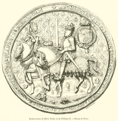 Contre-sceau de Marie Tudor et de Philippe II de French School