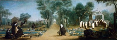 Jardín y santuario del convento, Francia, c.1870 de French School