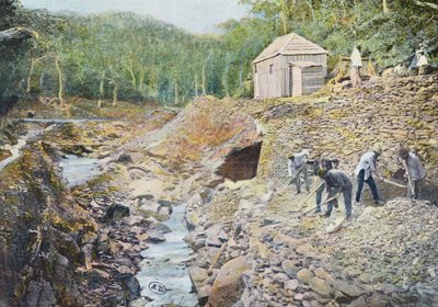 Minería de cobre en Nueva Caledonia, grabado por Gillot, finales del siglo XIX de French School