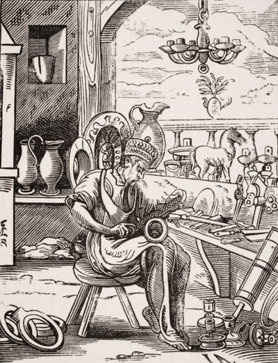 Cobre, reproducción de una xilografía de Jost Amman (1539-91) de 