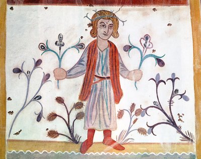 Copia de un original medieval que representa Abril, de las Ocupaciones de los Meses, de la Capilla de Pritz, Laval de French School