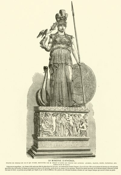 Copia de la Atenea Partenos, estatua monumental del escultor griego antiguo Fidias de French School