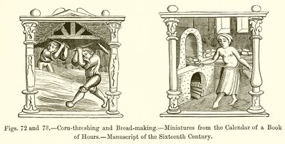 Trilla de maíz y fabricación de pan de French School