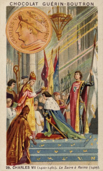 Coronación de Carlos VII de Francia en Reims de French School