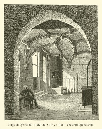 Cuerpo de guardia del Hôtel de Ville en 1830, antigua gran sala de French School