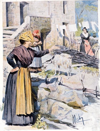 Mujeres corsas en un pueblo de French School
