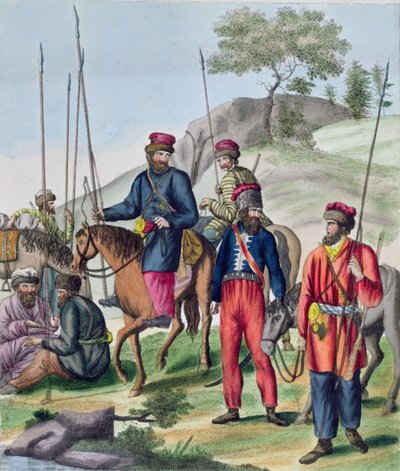 Cosacos en el Ejército Ruso, c.1814 de French School