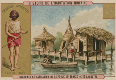Traje y viviendas lacustres de la Edad de Bronce de French School
