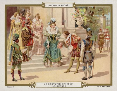 Traje en 1500 - caza de French School