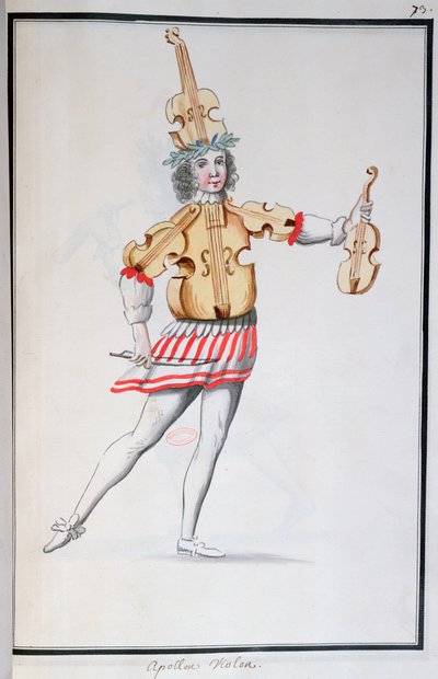Traje de Apolo-Violín para el Ballet de la Nuit de Jean-Baptiste Lully (1632-87) bailado por Luis XIV, 23 de febrero 1653 de French School