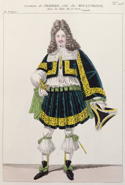Traje usado por el actor Perrier en El Misántropo de Molière (1622-73) de French School