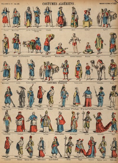 Trajes de Argelia e Italia de French School