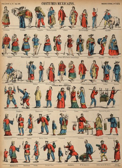 Trajes de México y China de French School