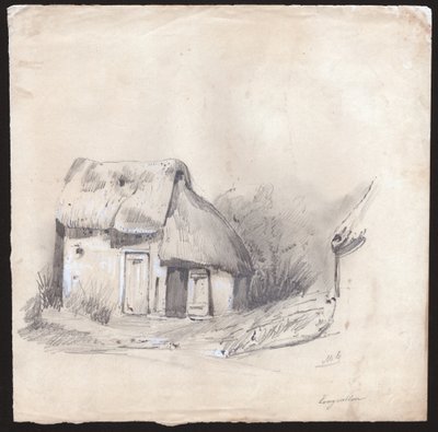 Cabaña en Francia (Dibujo, ca. 1830) de French School