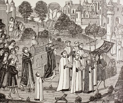 El Conde Renier llevando el cuerpo de Santa Verónica a la iglesia de St. Waudru en Mons, de 