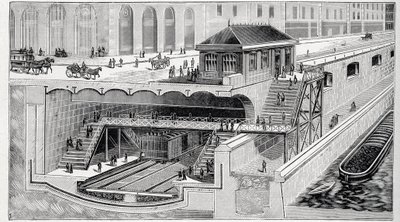 Corte de la estación Saint Michel en París en “La naturaleza” 1899 de French School