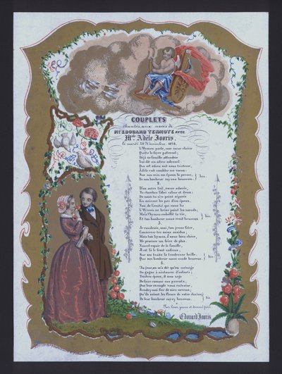Coplas cantadas en la boda de Edouard Termote y Adele Jooris, Francia de French School